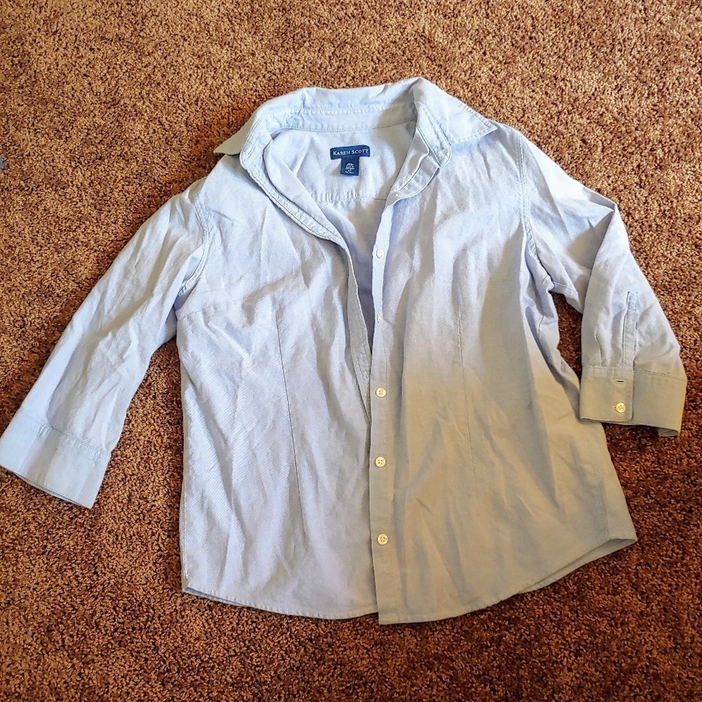 Karen Scott gently worn light purple button down